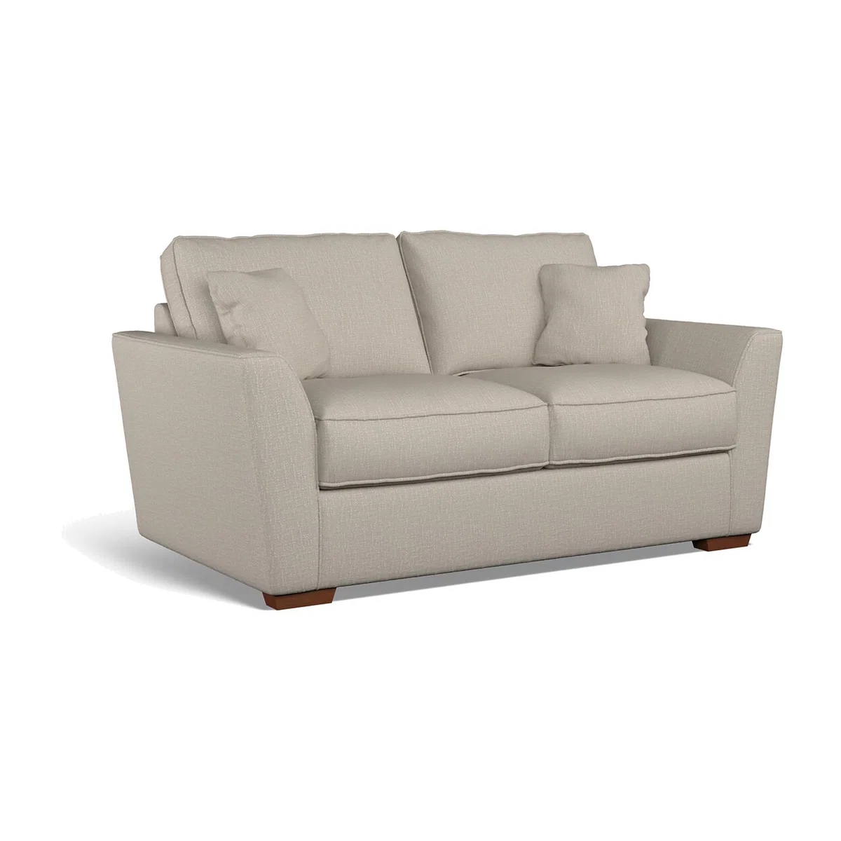 Florence Textured Woven 2 Seater Sofa with Dark Brown Wood Legs – image 1