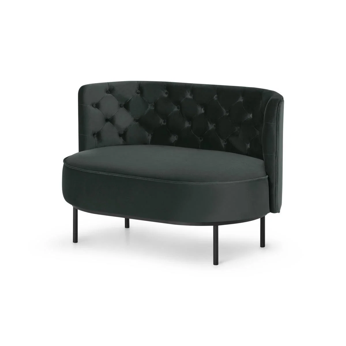 Ethel Loveseat, Dark Anthracite Velvet – image 3