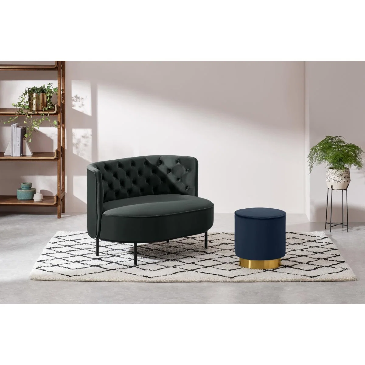 Ethel Loveseat, Dark Anthracite Velvet – image 4