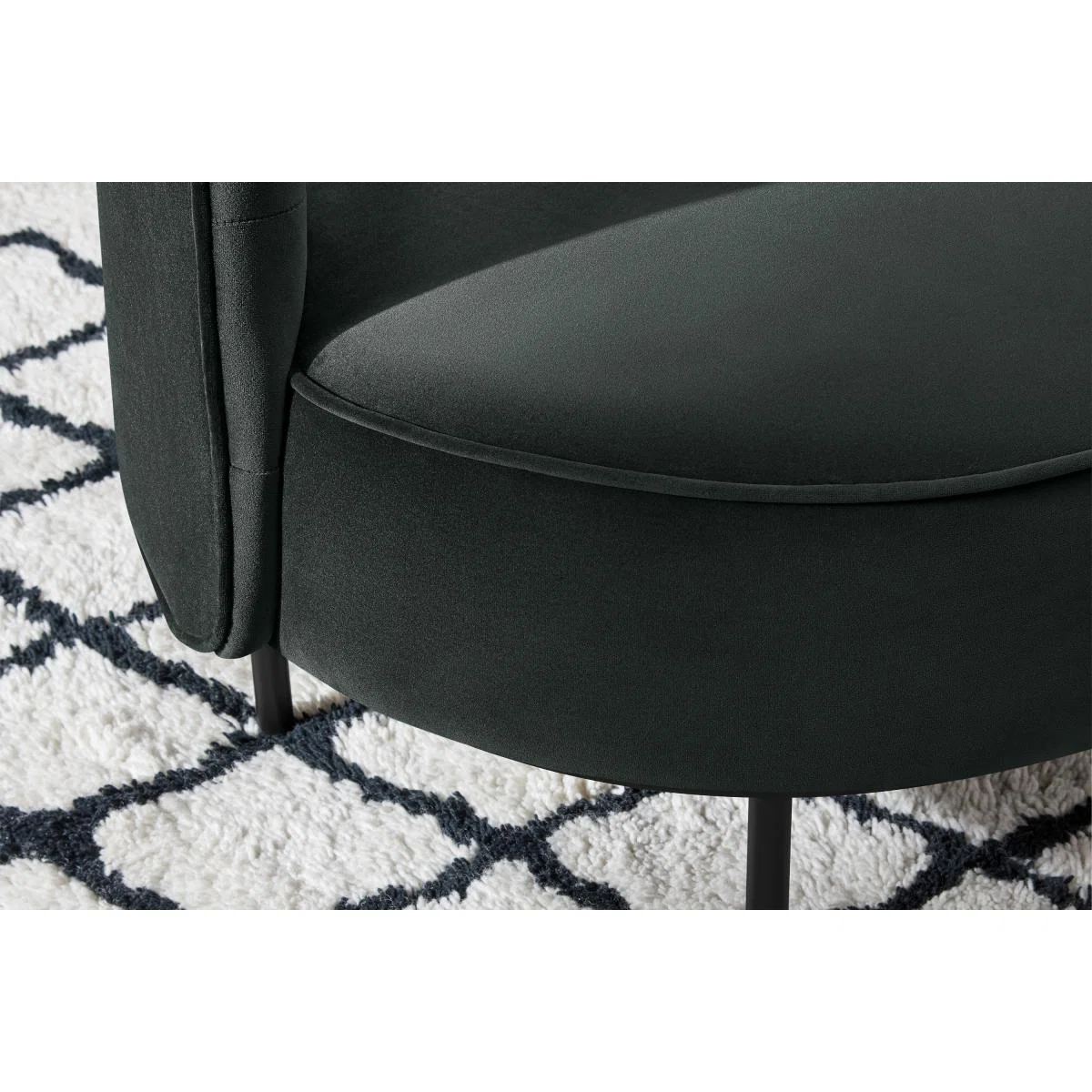 Ethel Loveseat, Dark Anthracite Velvet – image 5
