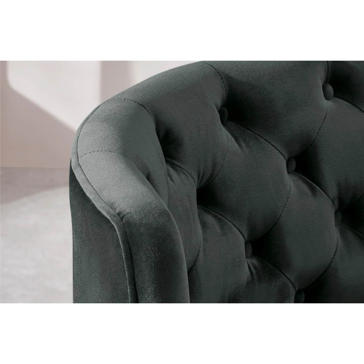 Ethel Loveseat, Dark Anthracite Velvet – image 7