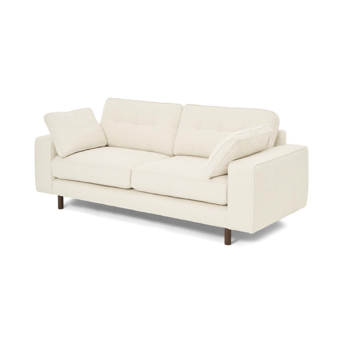 Content by Terence Conran Tobias 2 Seater Sofa, Ivory White Boucle with Dark Wood Leg – image 3