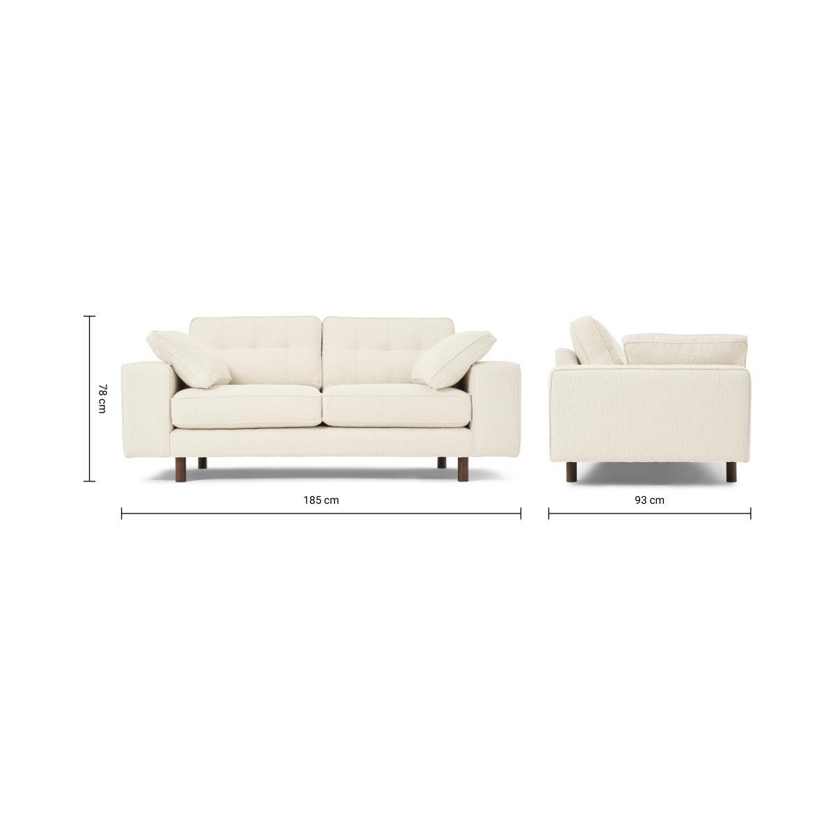 Content by Terence Conran Tobias 2 Seater Sofa, Ivory White Boucle with Dark Wood Leg – image 9