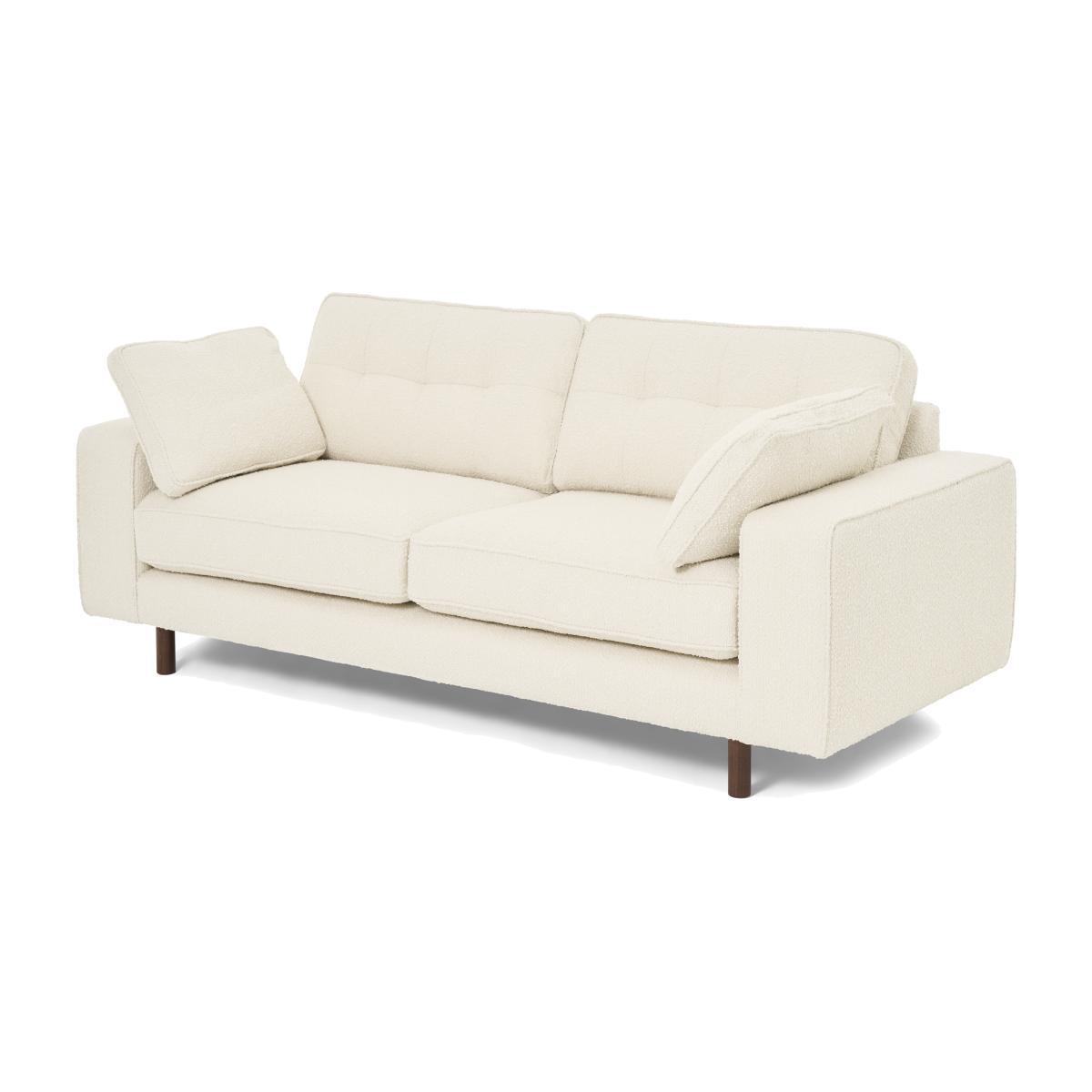 Content by Terence Conran Tobias 2 Seater Sofa, Ivory White Boucle with Dark Wood Leg – image 1