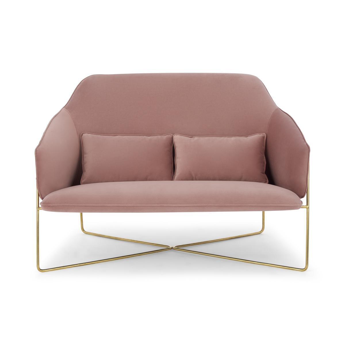 Stanley 2 Seater Sofa, Soft Pink Recycled Velvet – image 2