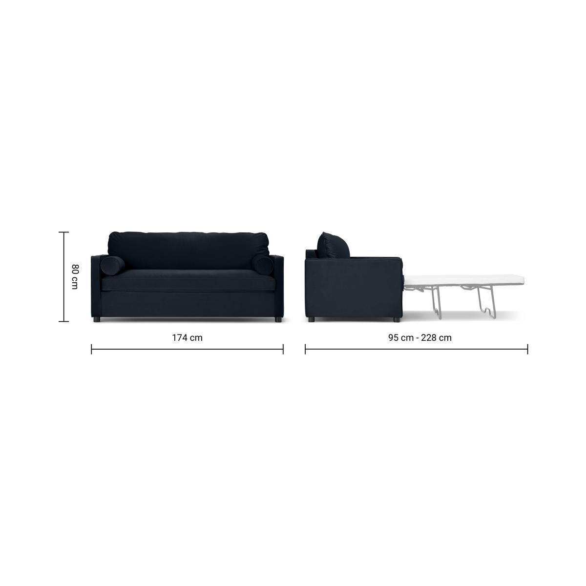 Brody Sofa Bed, Moonlight Blue Recyled Velvet – image 11