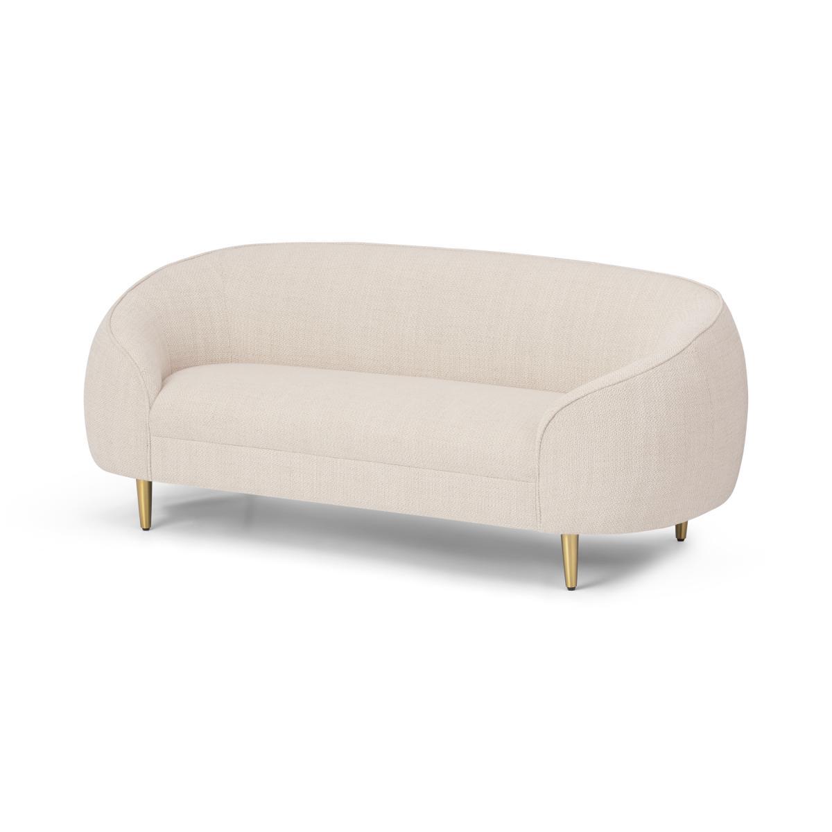 Trudy 2 Seater Sofa, Oatmeal Loop Textured Fabric – image 3