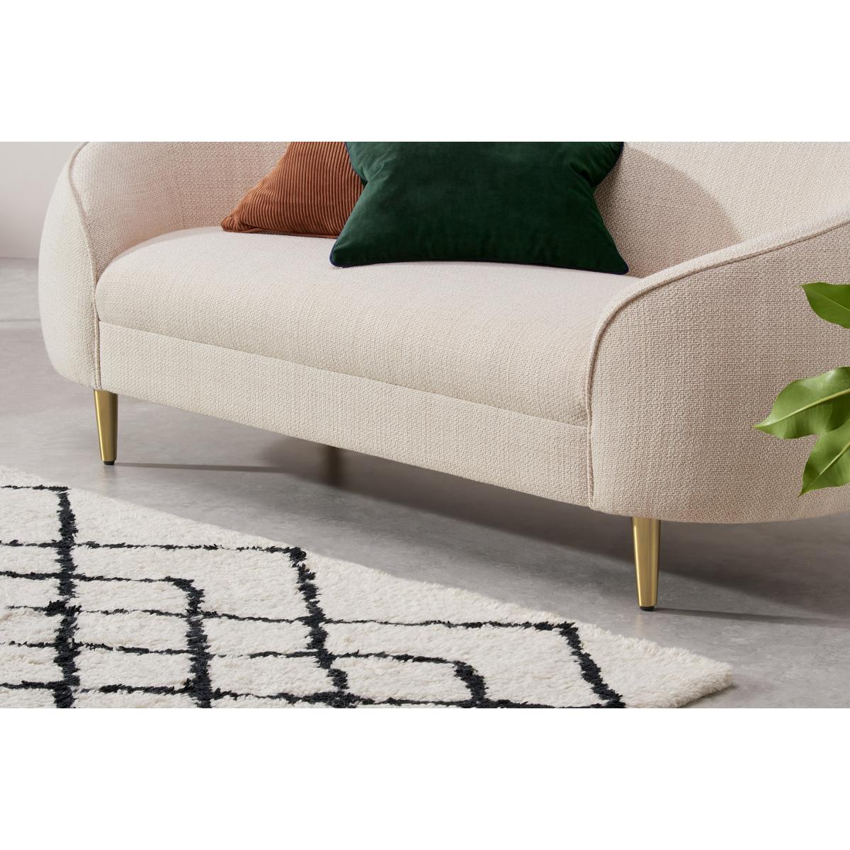 Trudy 2 Seater Sofa, Oatmeal Loop Textured Fabric – image 5