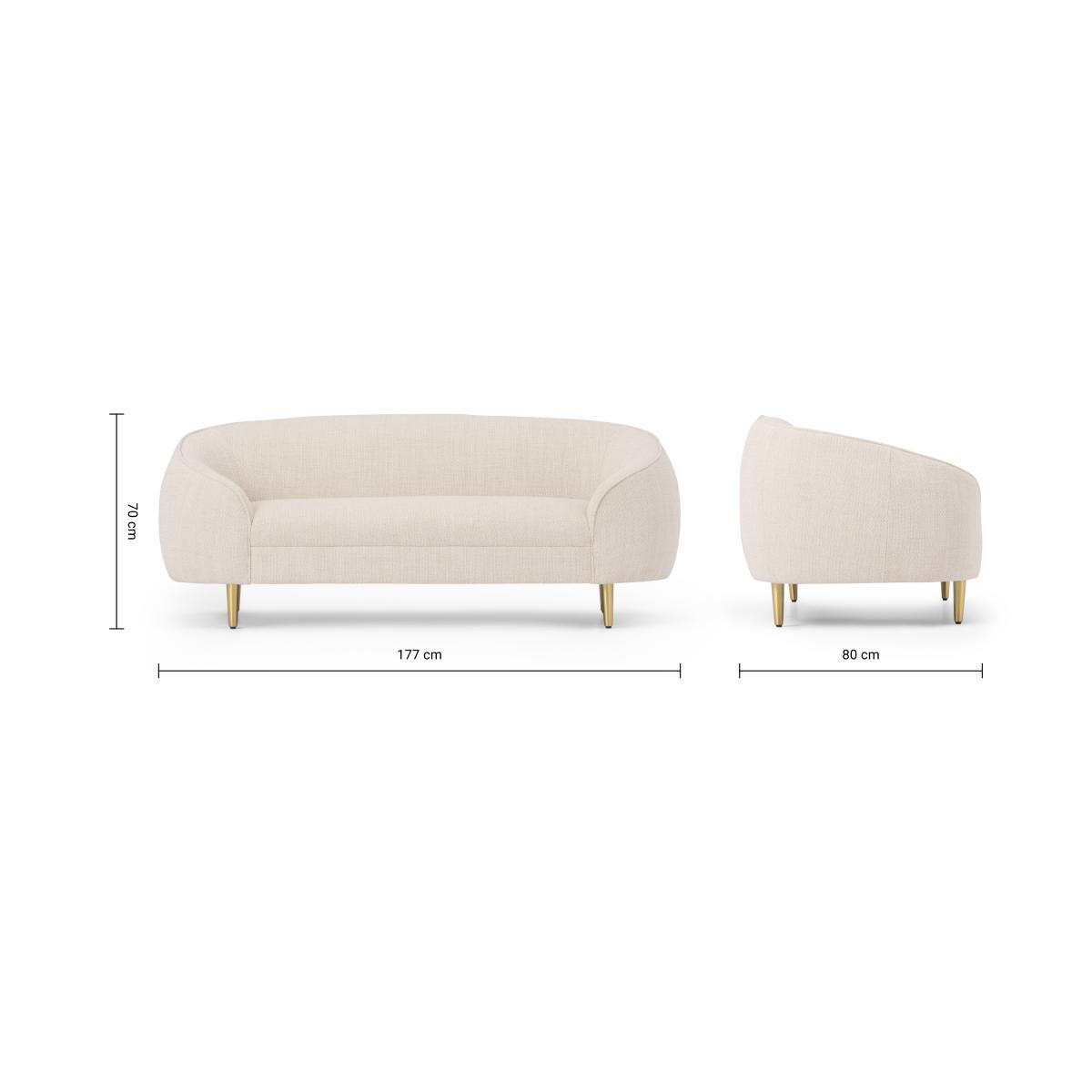Trudy 2 Seater Sofa, Oatmeal Loop Textured Fabric – image 9
