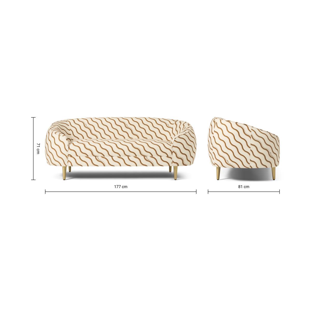 Poodle & Blonde Trudy 2 Seater Sofa, Bellisima Tope Printed Fabric – image 9