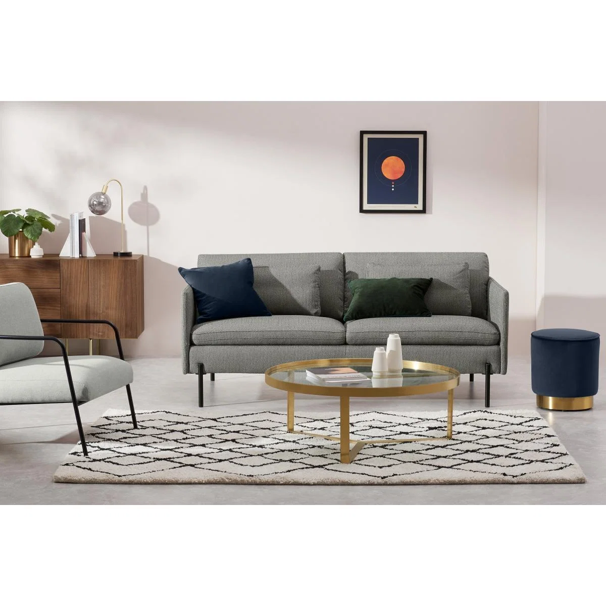 Zarina Large 2 Seater Sofa, Mole Grey Weave – image 4