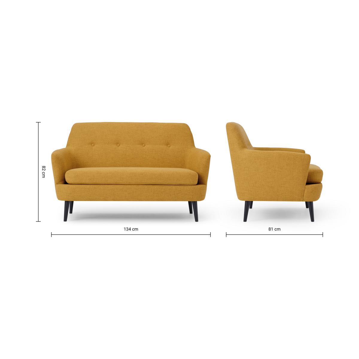 Verne 2 Seater Sofa, Mustard Weave – image 9