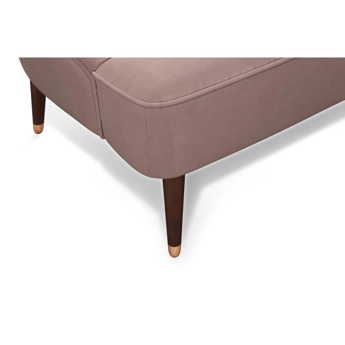 Margot 2 Seater Sofa, Pink Cotton Velvet, Dark Wood Copper Leg – image 6