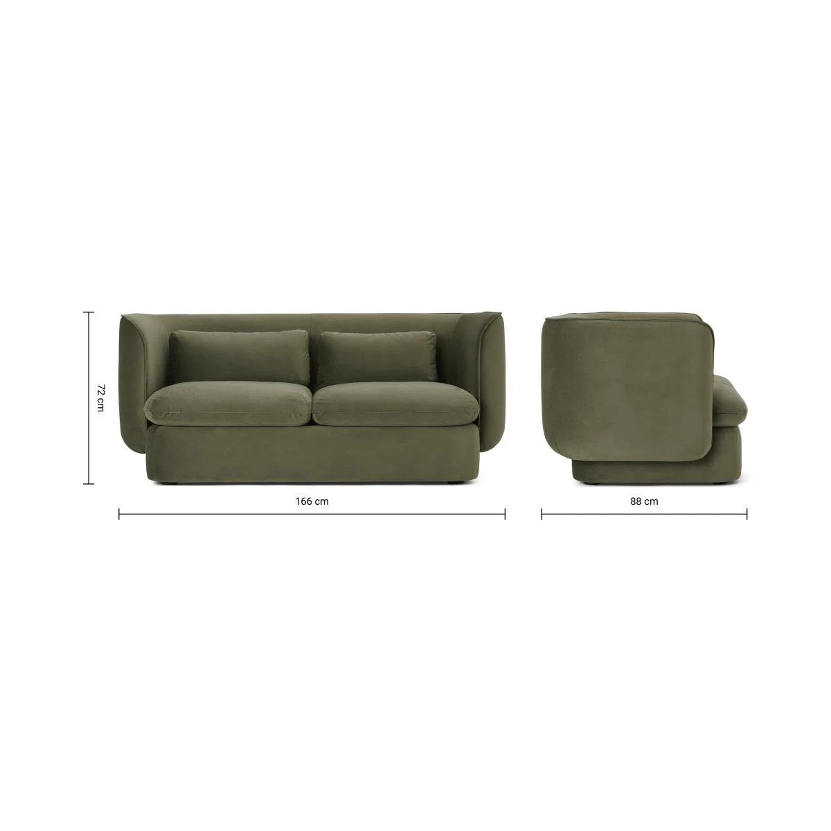 Maliri 2 Seater Sofa, Pistachio Green Recycled Velvet – image 9