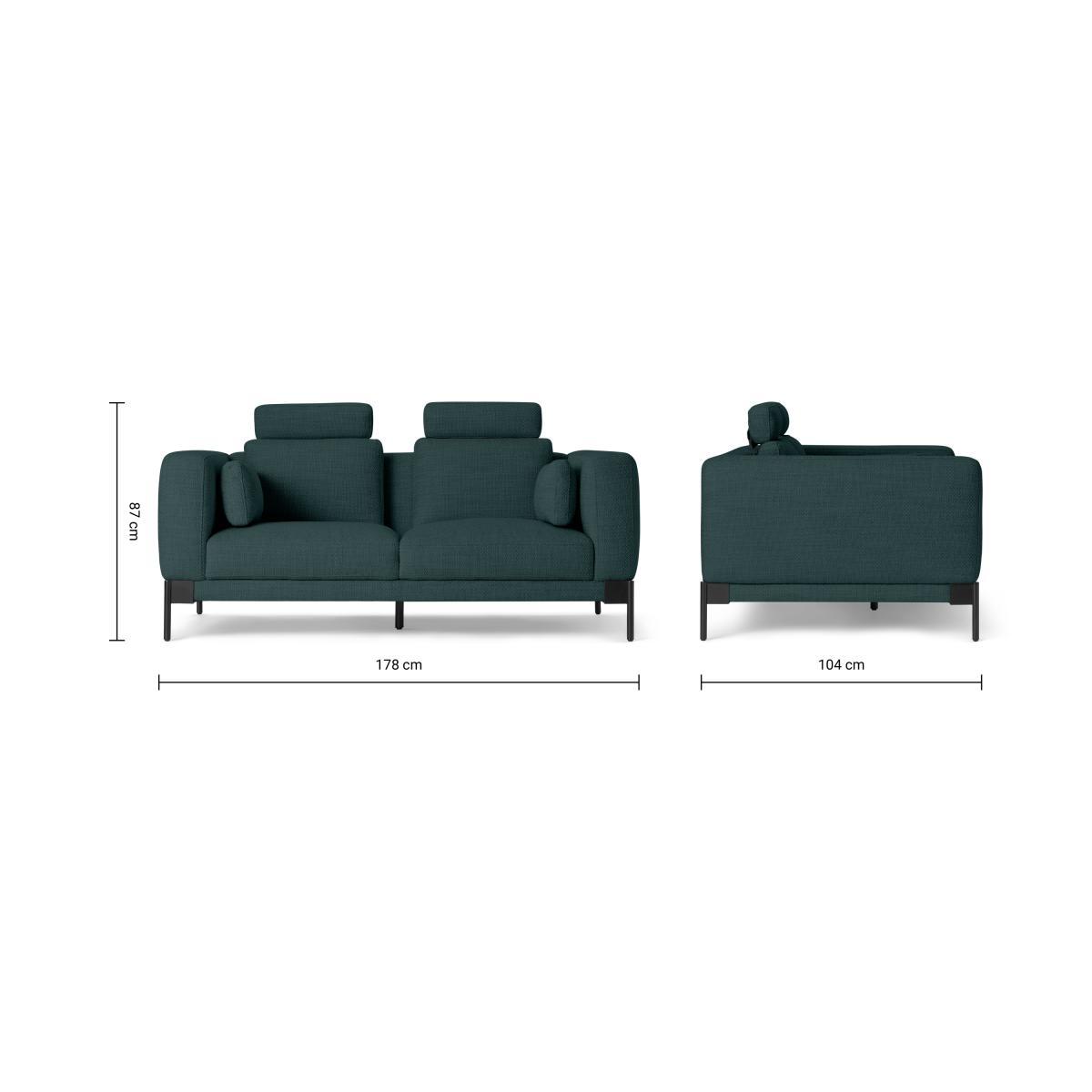 Daxton 2 Seater Sofa, Juniper Blue Weave – image 10