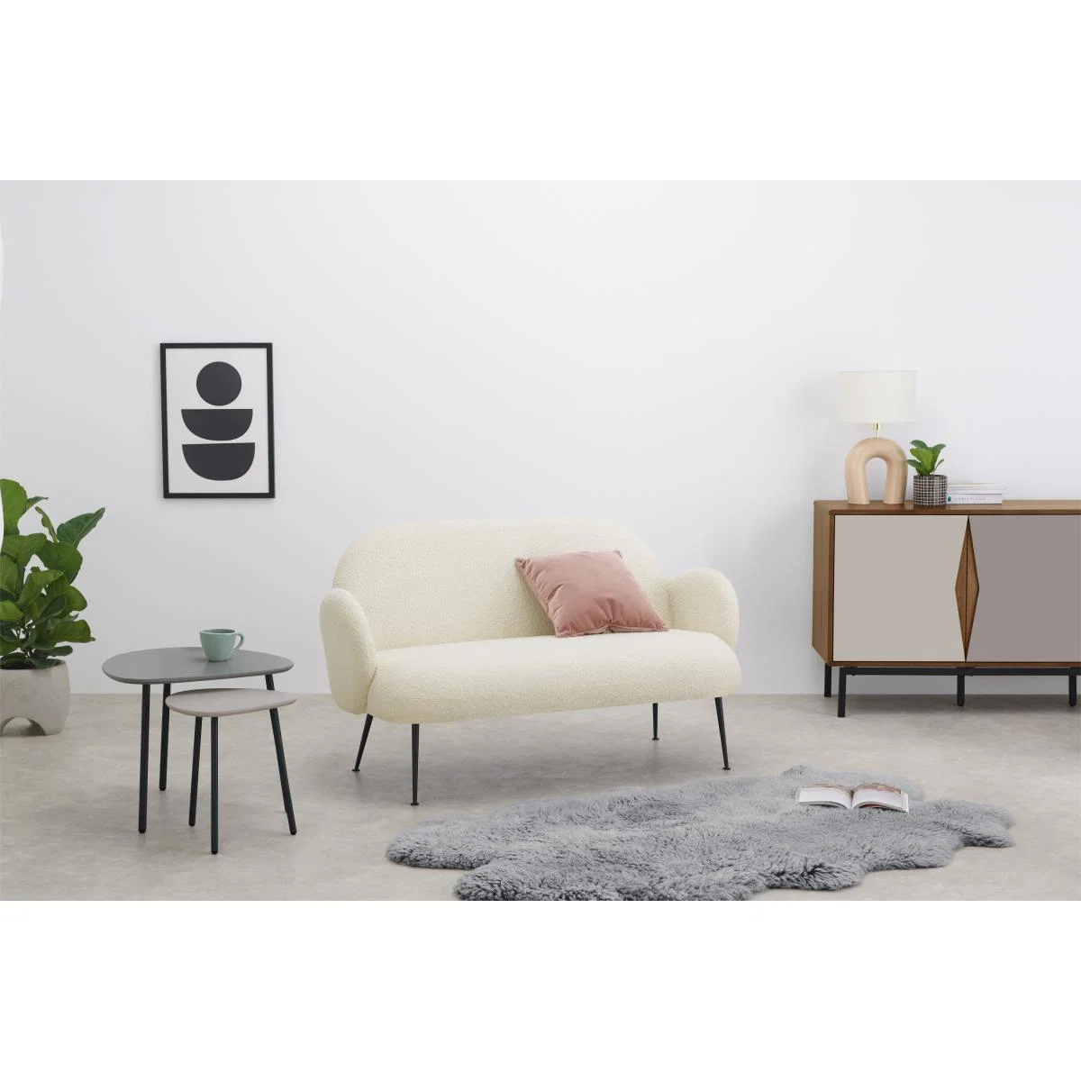 Bonnie 2 Seater Sofa, Whitewash Boucle – image 4