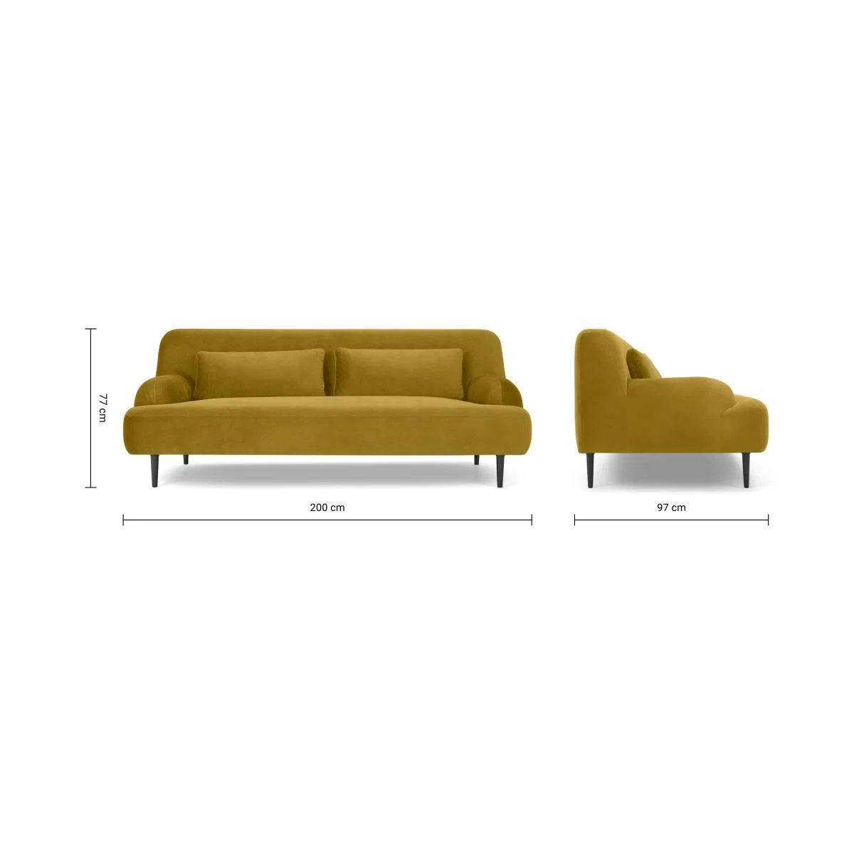 Giselle 2 Seater Sofa, Antique Velvet – image 9