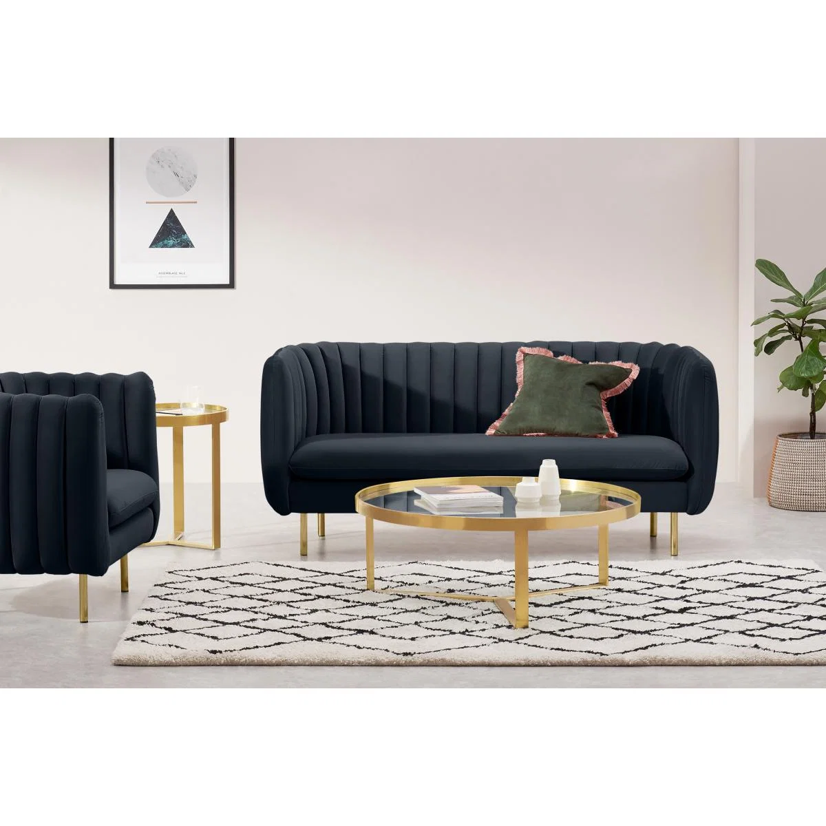 Helma 2 Seater Sofa, Moonlight Blue Velvet – image 4