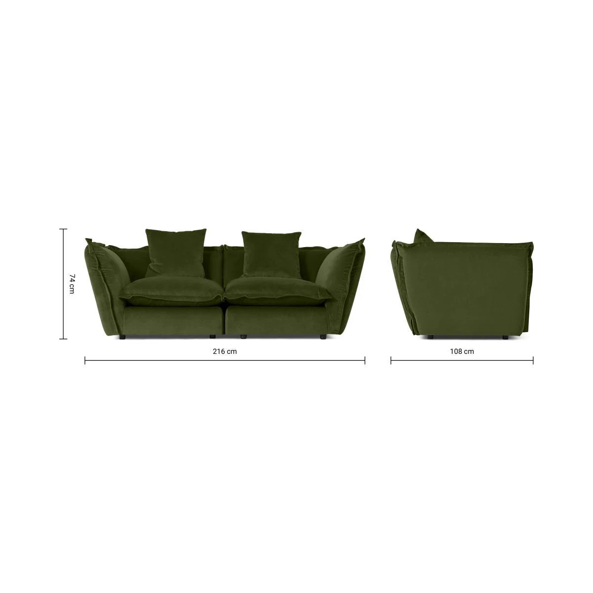 Fernsby 2 Seater Sofa, Moss Recycled Velvet – image 9