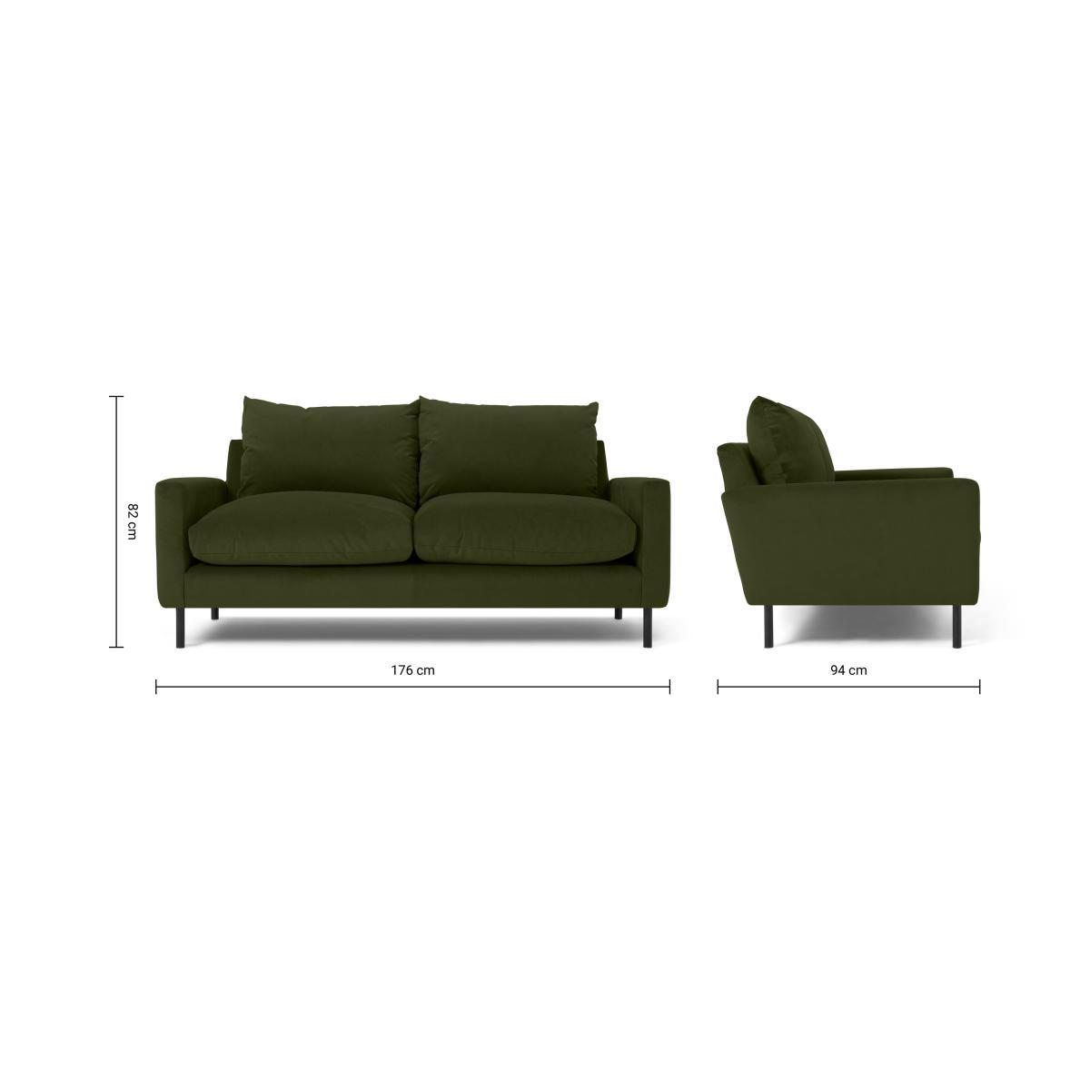 Russo 2 Seater Sofa, Moss Recycled Velvet – image 9
