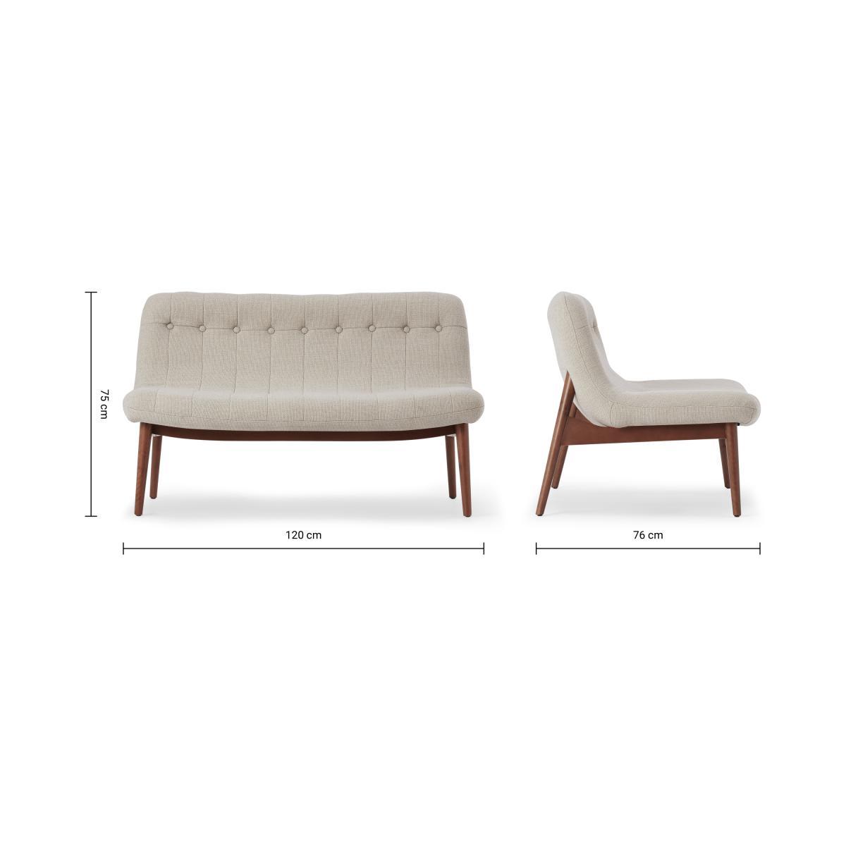 Halbert 2 Seater Sofa, Oat Weave – image 9