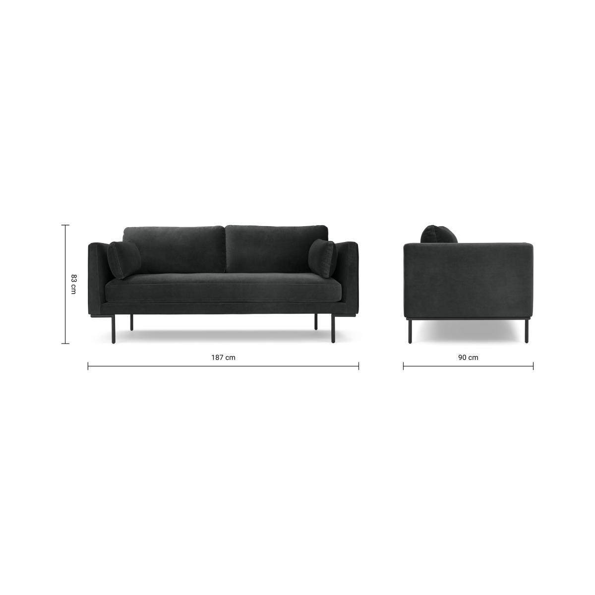 Harlow, Large 2 Seater Sofa, Mourne Grey Velvet – image 9