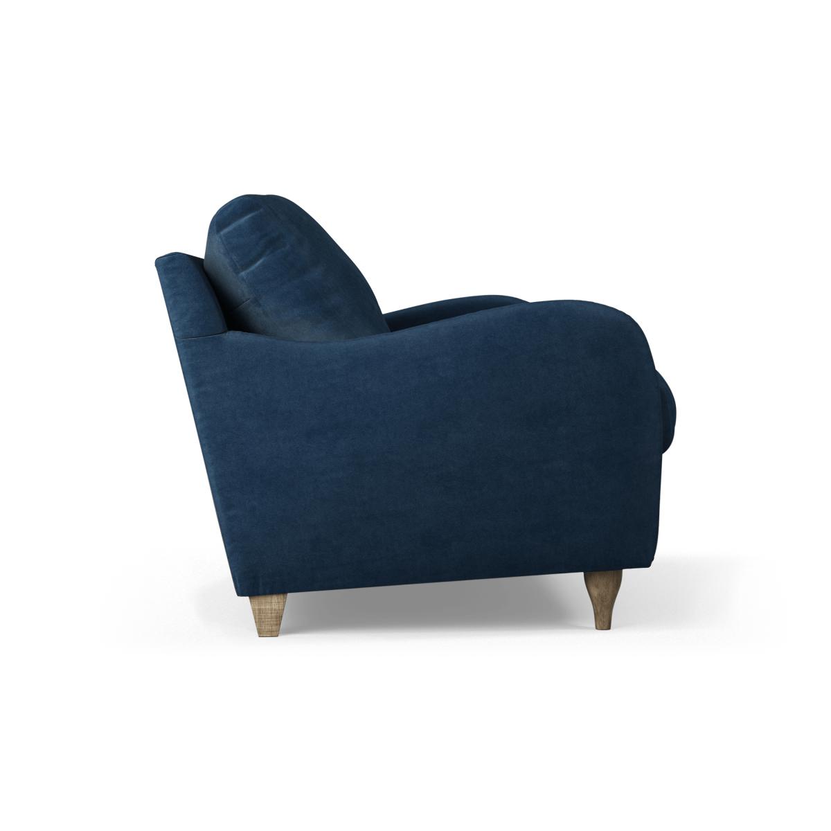 Sofia 2 Seater Sofa, Navy Blue Recycled Velvet with Light Wood Legs – image 5
