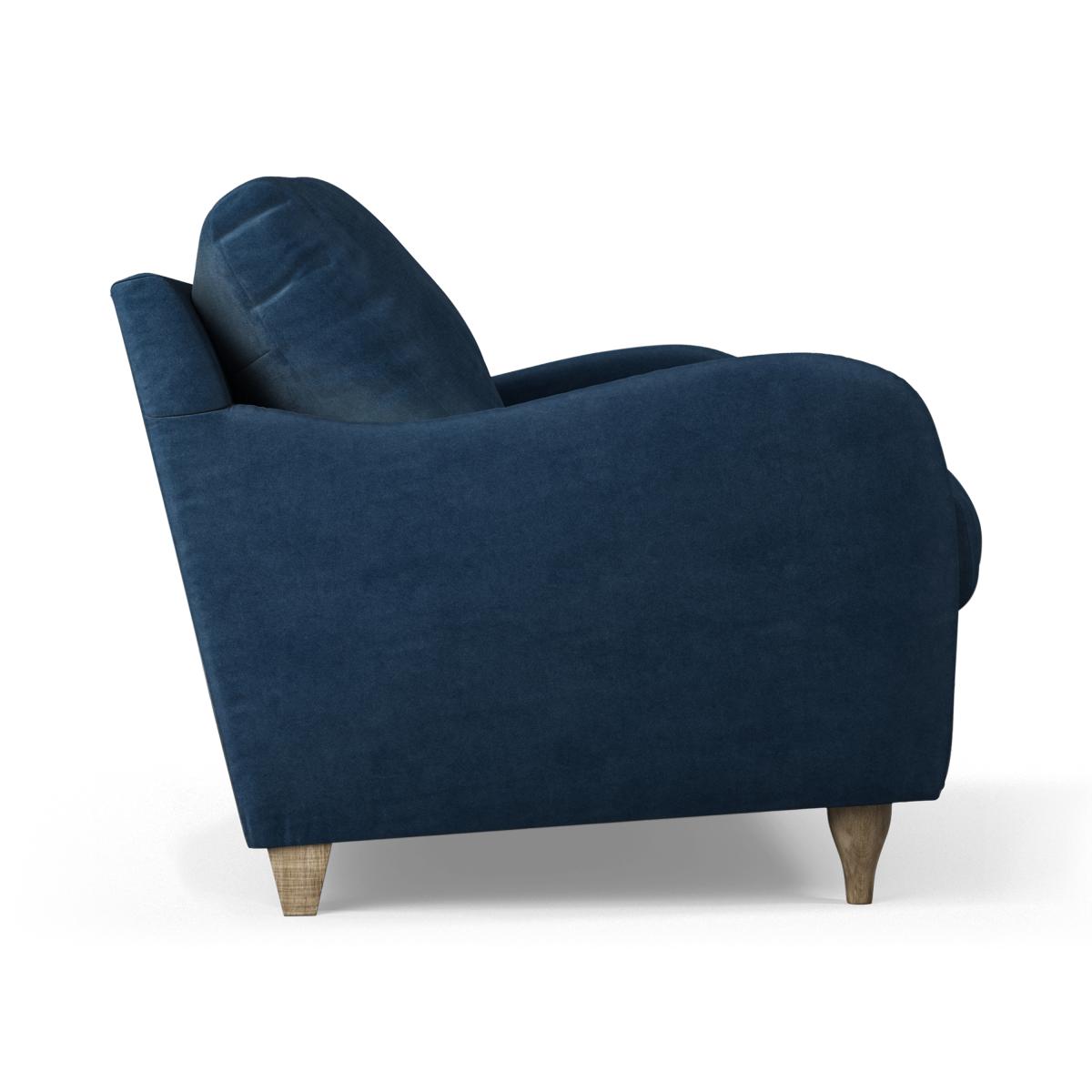 Sofia 2 Seater Sofa, Navy Blue Recycled Velvet with Light Wood Legs – image 8