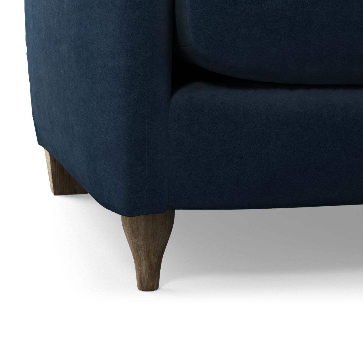Sofia 2 Seater Sofa, Navy Blue Recycled Velvet with Light Wood Legs – image 10