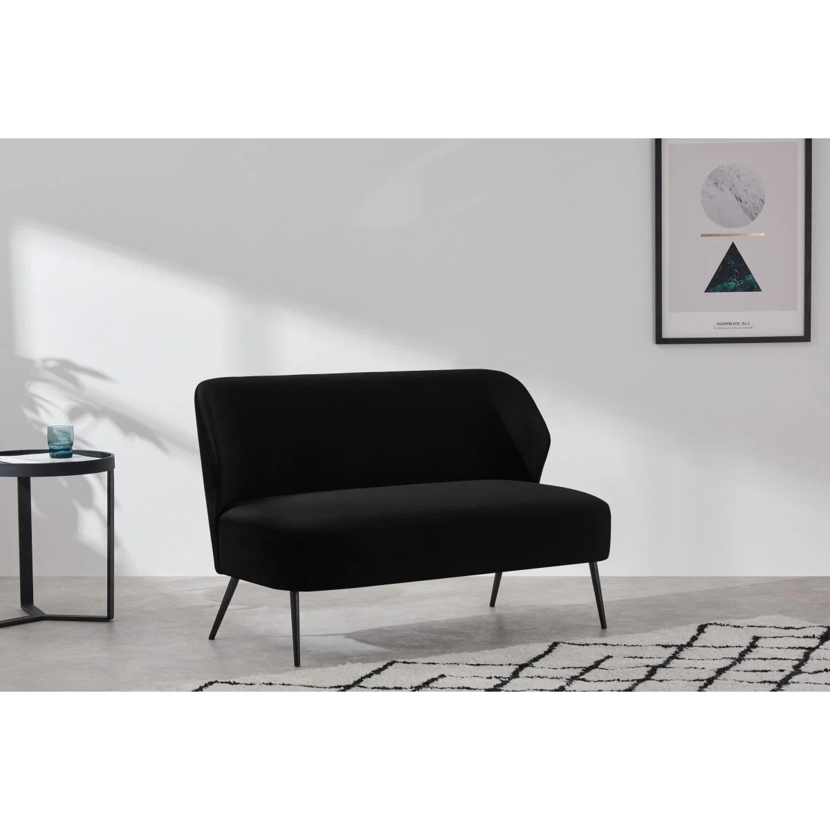 Topeka 2 Seater Sofa, Solar Black Velvet – image 4