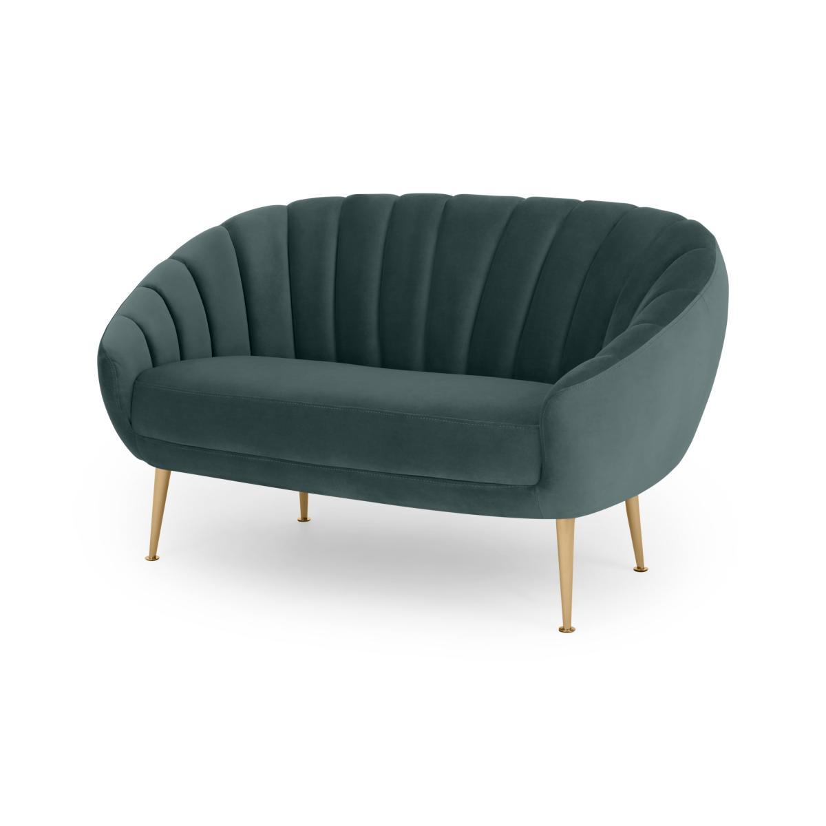 Primrose 2 Seater Sofa, Marine Green Velvet – image 2