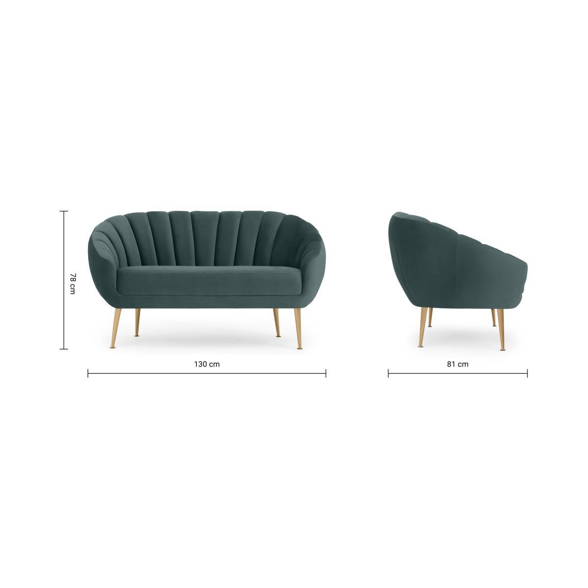 Primrose 2 Seater Sofa, Marine Green Velvet – image 8