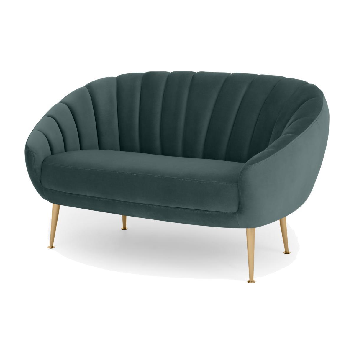 Primrose 2 Seater Sofa, Marine Green Velvet – image 1