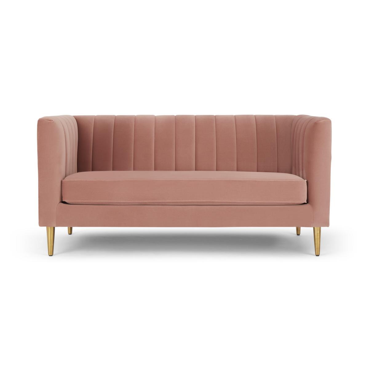Amicie 2 Seater Sofa, Blush Pink Velvet – image 2