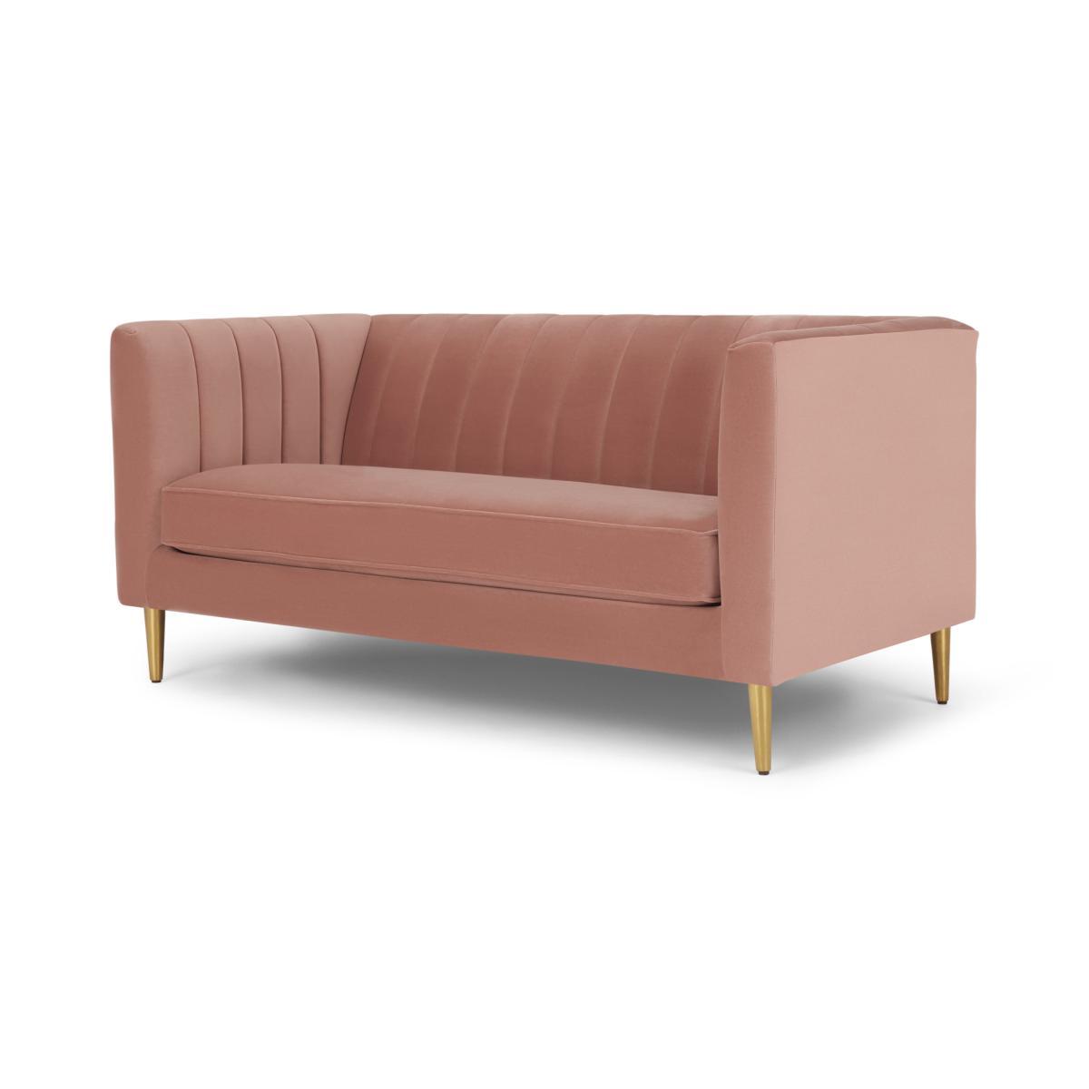Amicie 2 Seater Sofa, Blush Pink Velvet – image 3