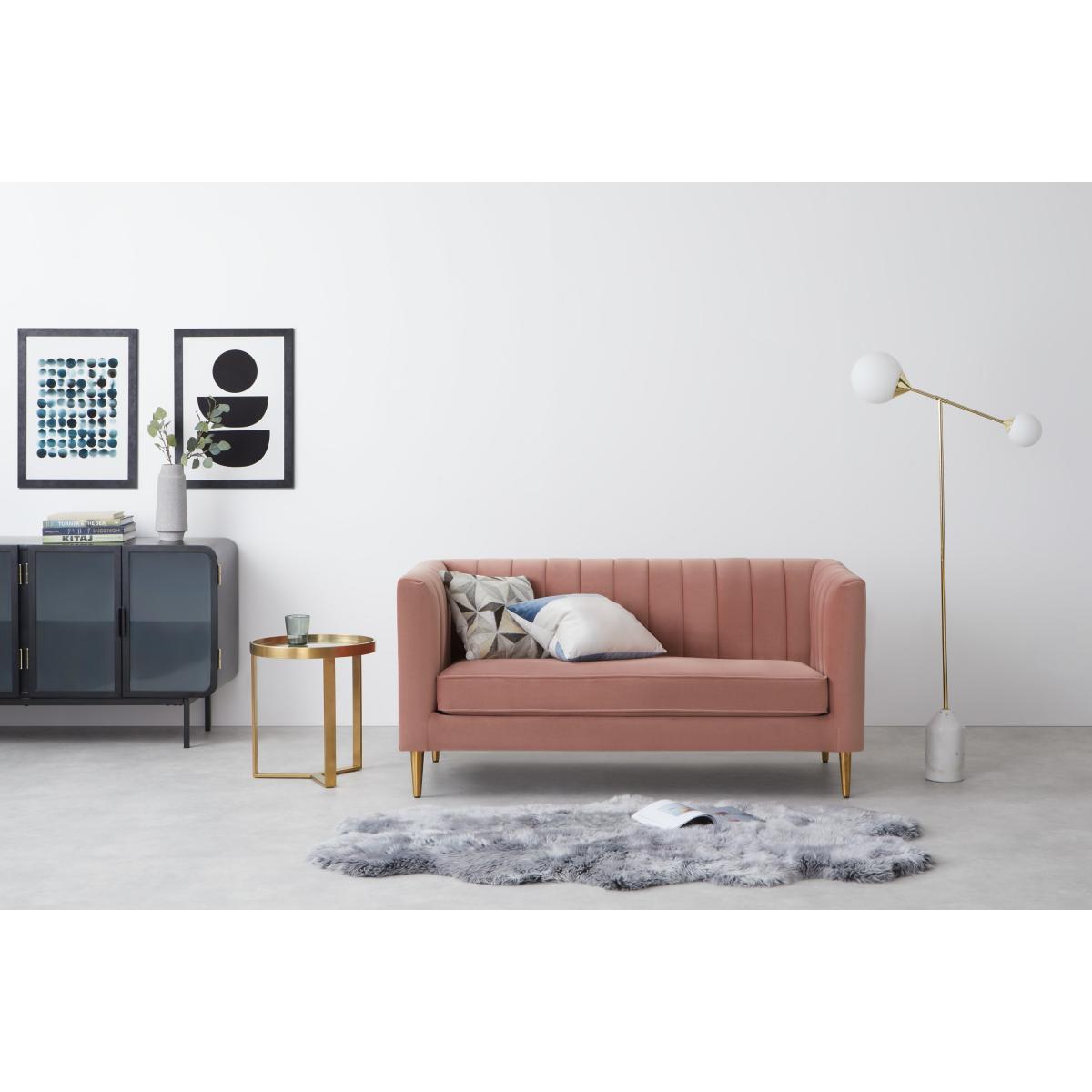 Amicie 2 Seater Sofa, Blush Pink Velvet – image 4