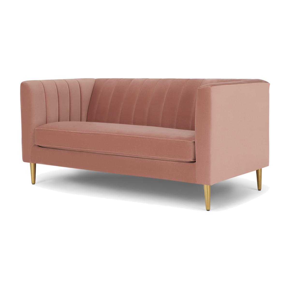 Amicie 2 Seater Sofa, Blush Pink Velvet – image 1