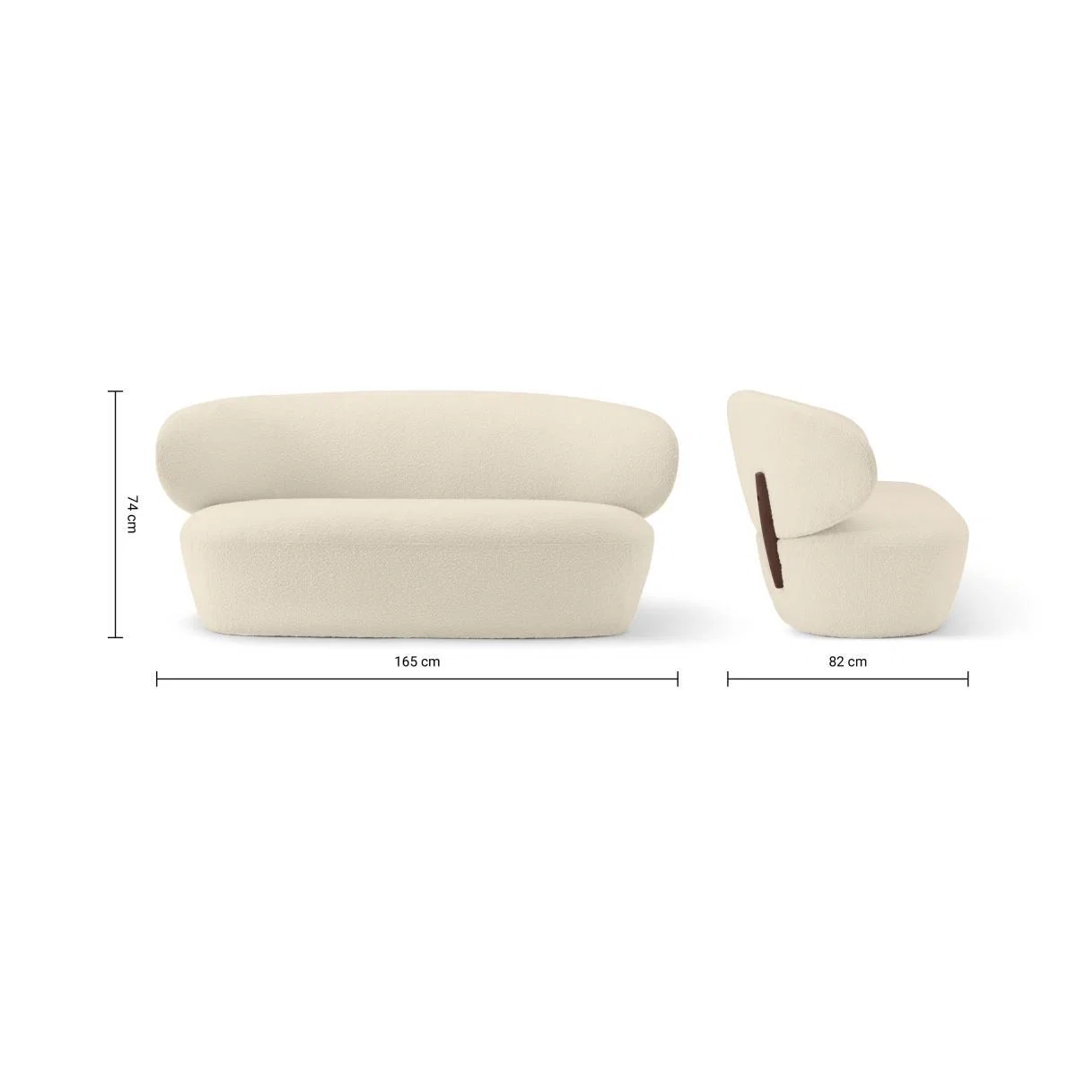 Amrita 2 Seater Sofa, Whitewash Boucle – image 8