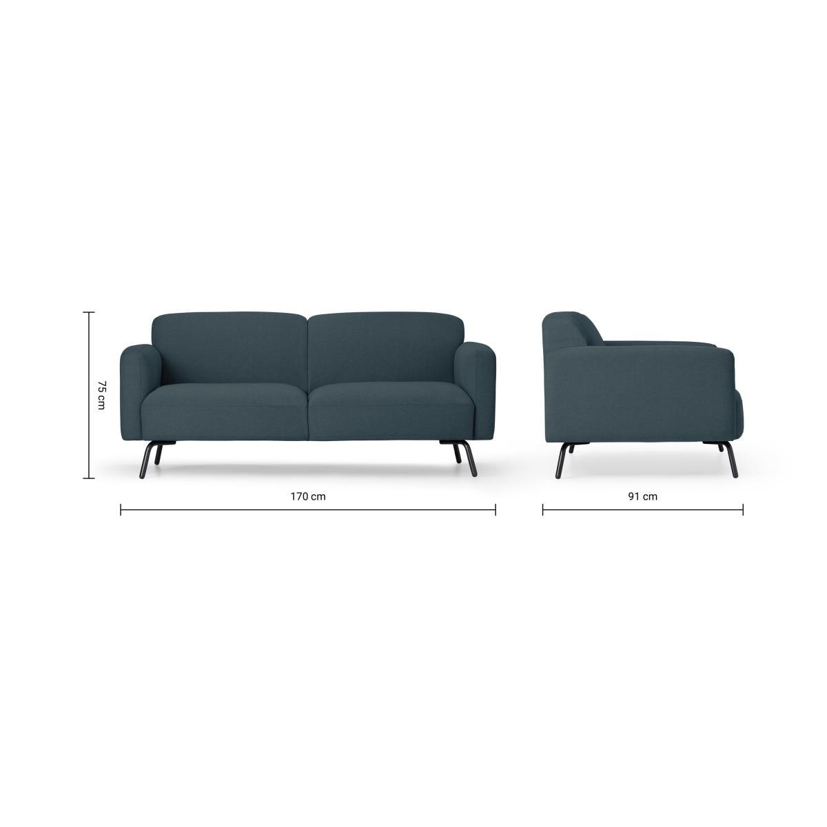 Toula 2 Seater Sofa, Aegean Blue – image 9