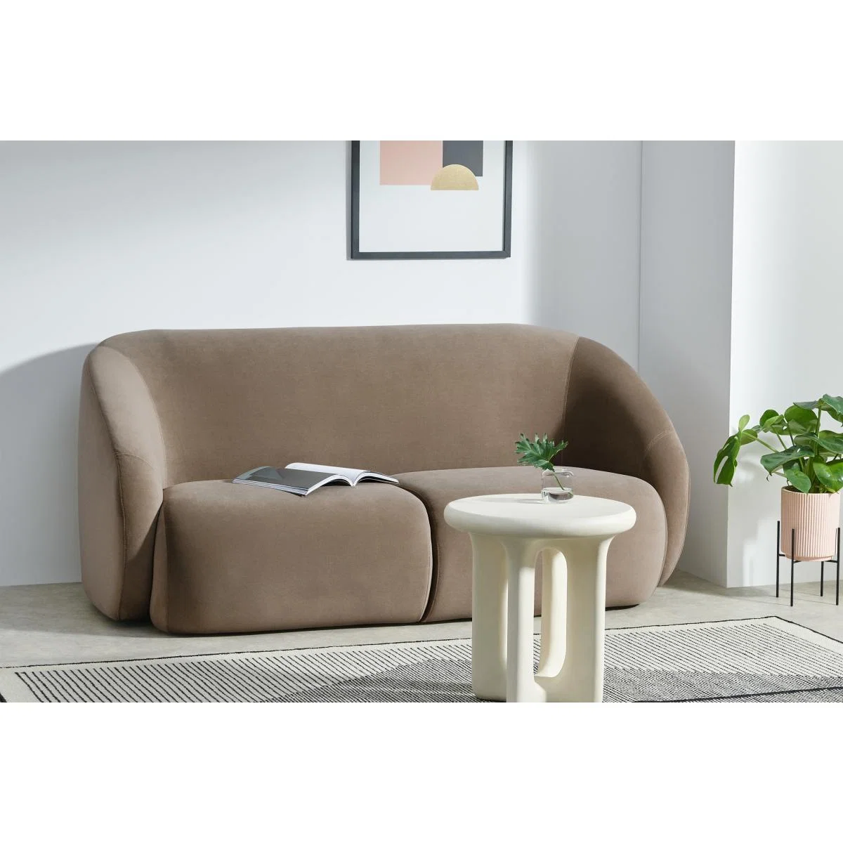 Blanca 2 Seater Sofa, Mink Velvet – image 4