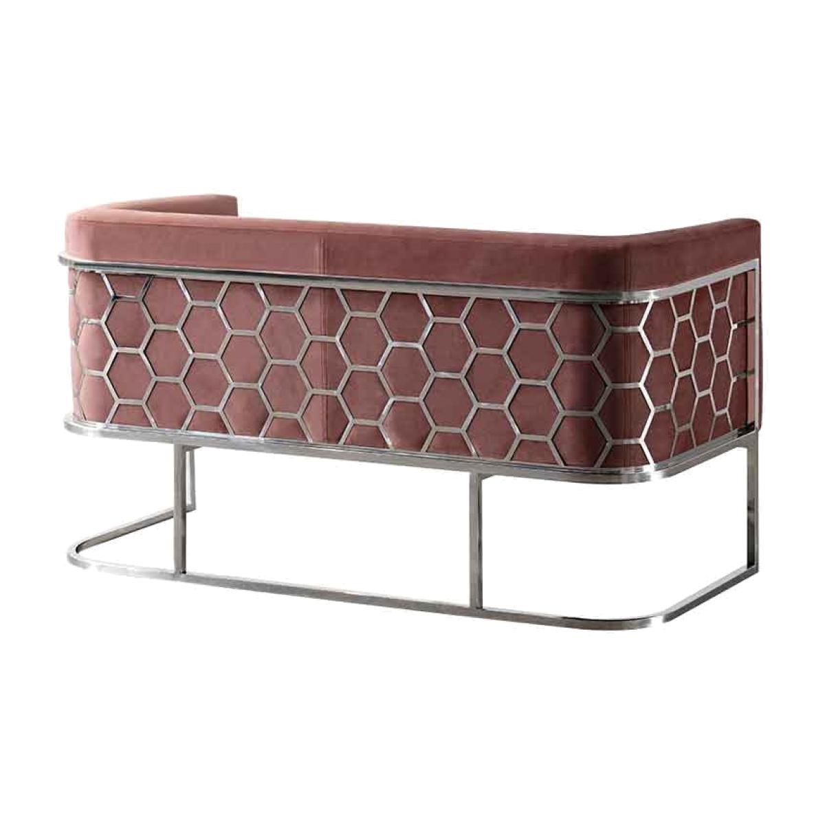 Alveare Two Seat Sofa -Silver - Blush Pink – image 1
