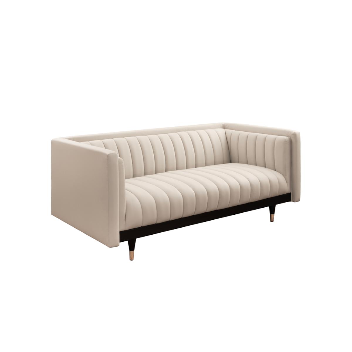 Metz Two Seat Sofa – Light Taupe Faux leather – image 2