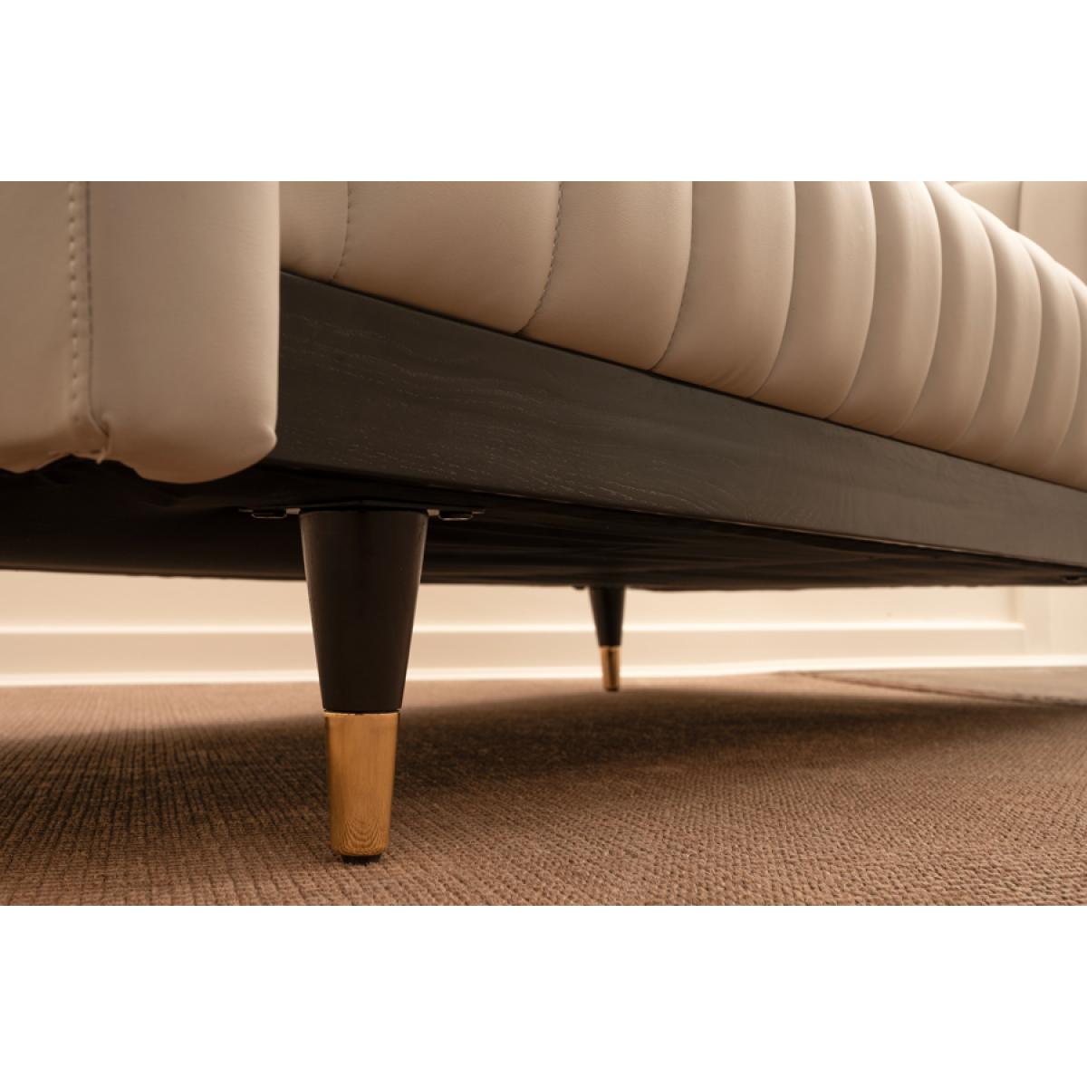 Metz Two Seat Sofa – Light Taupe Faux leather – image 4