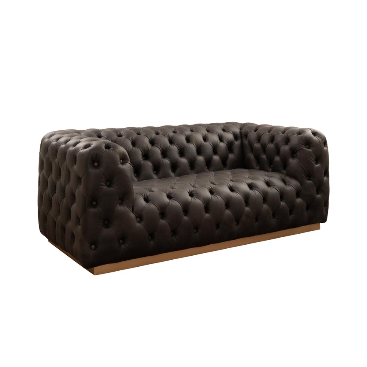 Frankfurt Two Seat Sofa – Ebony Leather – image 2