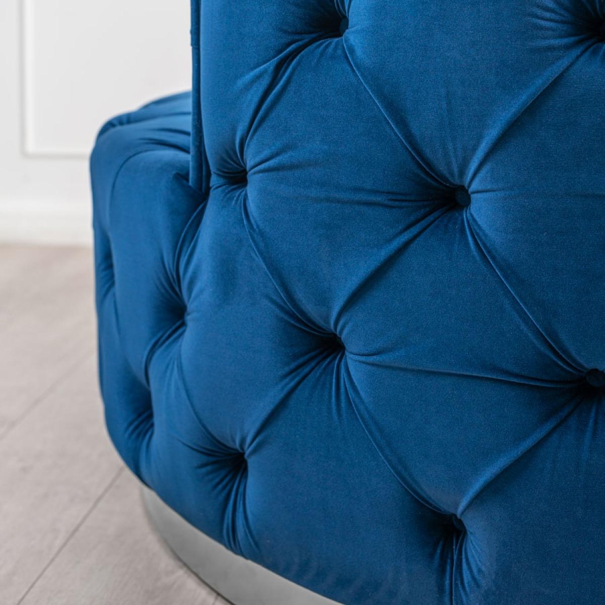 Frankfurt Loveseat - Navy Blue - Silver Base – image 5