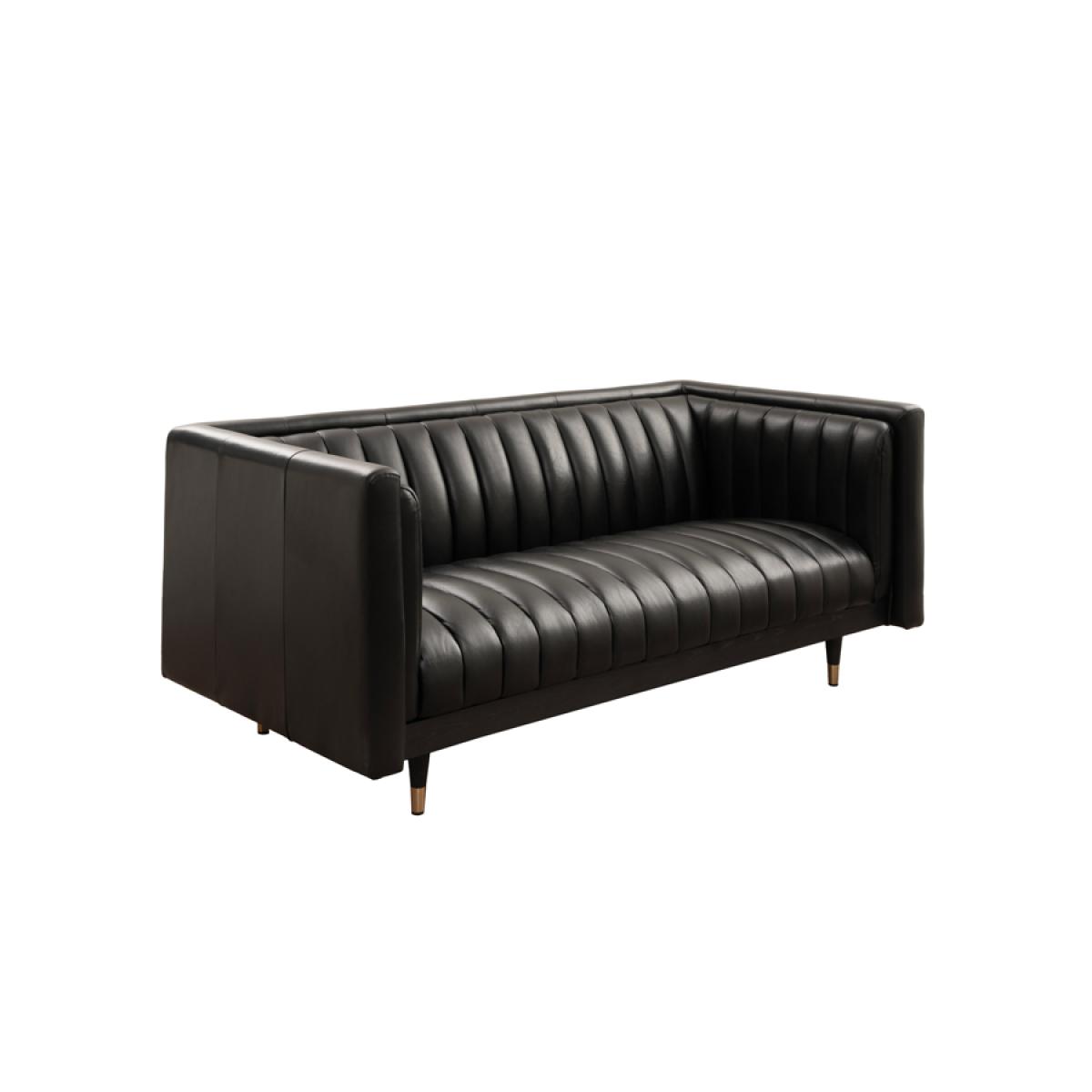 Metz Two Seat Sofa - Black Leather – image 2
