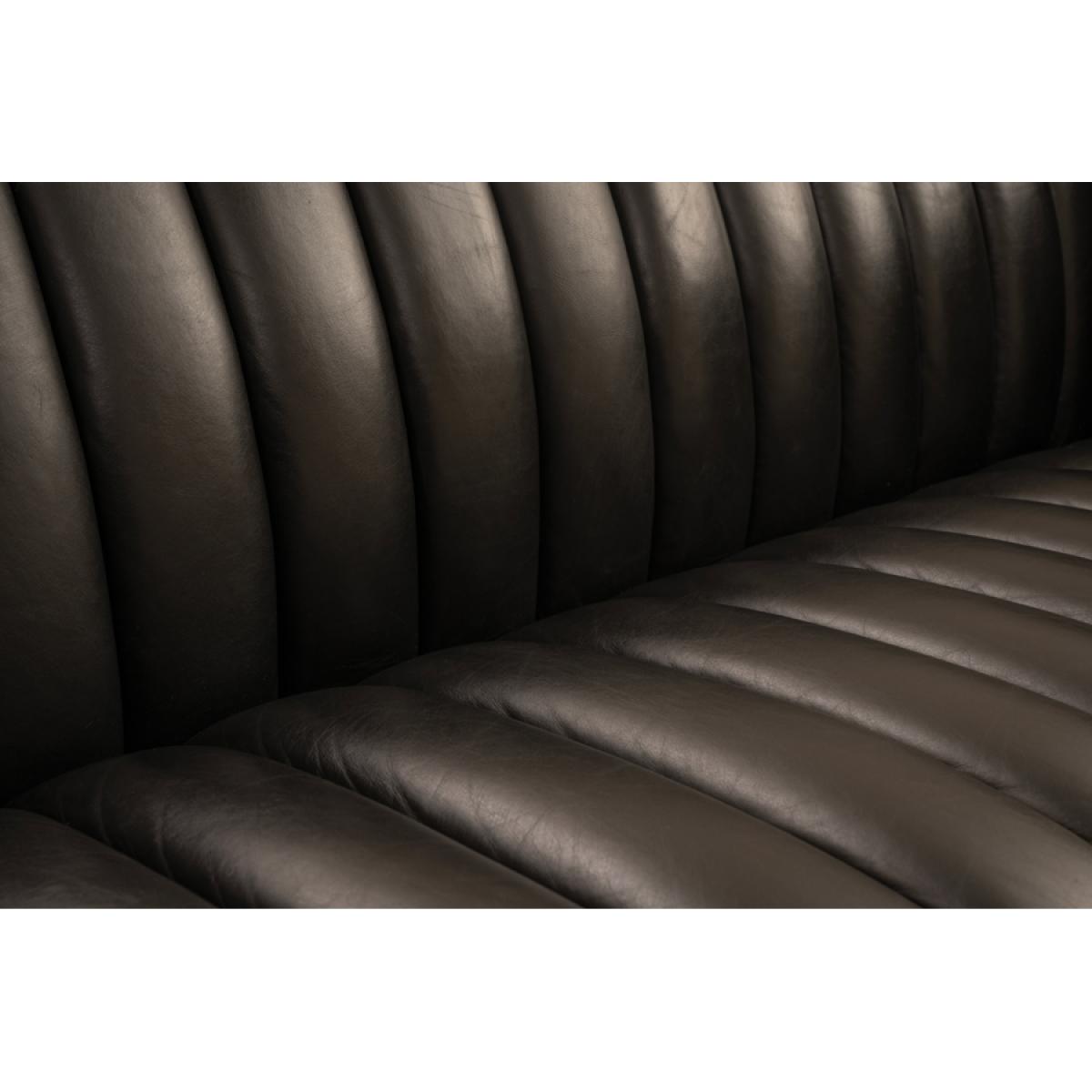 Metz Two Seat Sofa - Black Leather – image 3