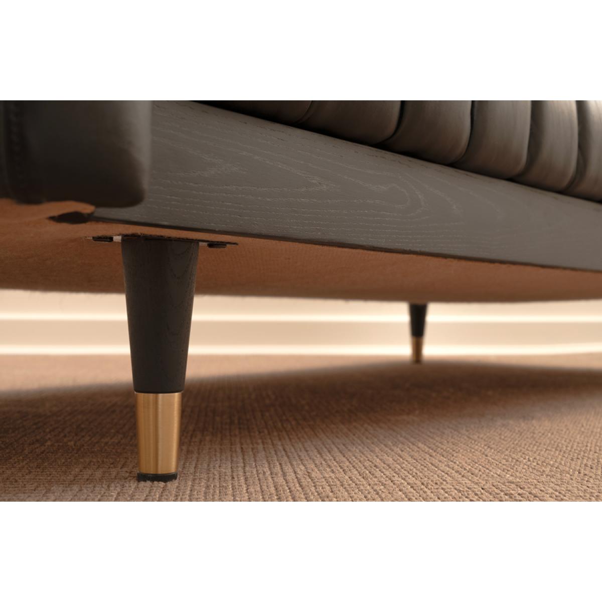 Metz Two Seat Sofa - Black Leather – image 4