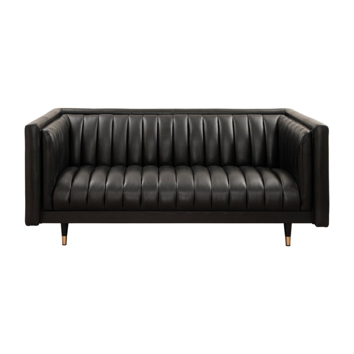 Metz Two Seat Sofa - Black Leather – image 1
