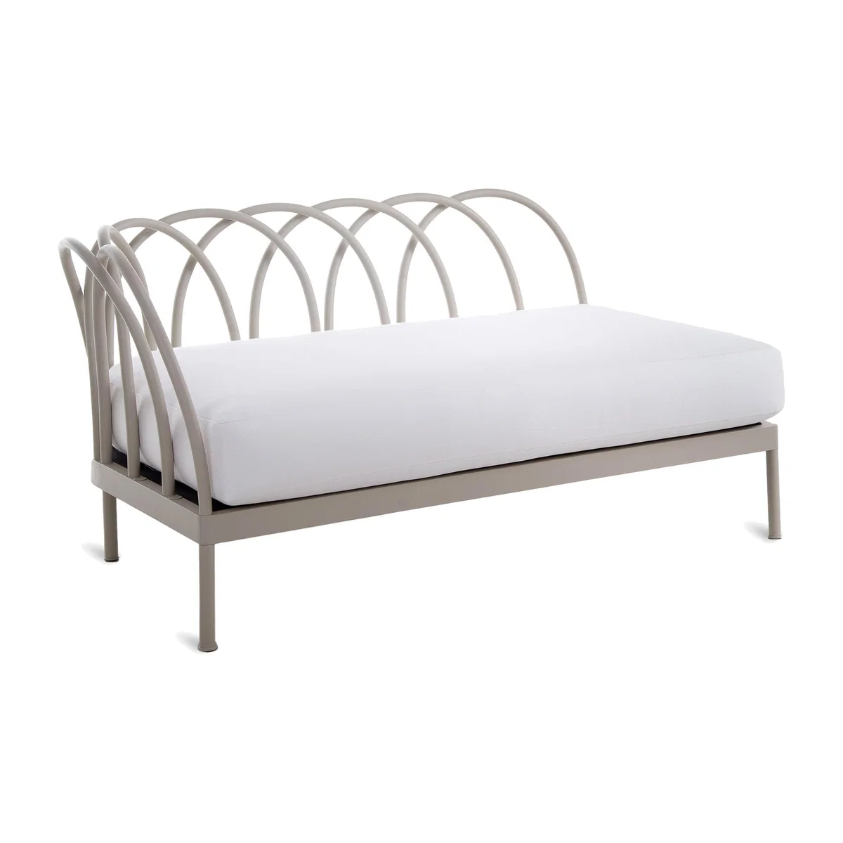 Les Arcs 2 seater sofa - / L 153 cm - Right angle / Aluminium - Cushion included by Unopiu Grey – image 1